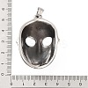Retro 304 Stainless Steel Big Pendant Rhinestone Setting STAS-I205-09AS-3