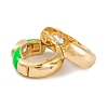 Rack Plating Brass Cubic Zirconia Enamel Earrings EJEW-S219-14G-01-2