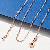 Brass Cable Chain Necklaces for Women NJEW-D302-48RG-2