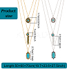 ANATTASOUL 2Pcs 2 Colors Flower & Feather & Oval Imitation Turquoise Pendants 3 Layer Necklaces Set NJEW-AN0001-06-2
