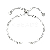 Adjustable 304 Stainless Steel Paperclip Chain Slider Bracelet Making AJEW-JB01623-01-1