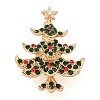 Christmas Tree Theme Zinc Alloy with Rhinestone Brooches LS-JEWB-B018-02G-03-1