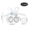 Tibetan Style Alloy & Glass Photo Frame Pendant HJEW-CA0001-06-2