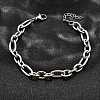 304 Stainless Steel Figaro Chains Bracelets for Men Women BJEW-R021-07P-2