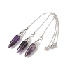 Mixed Gemstone Dowsing Pendulum Pendants G-C051-10P-2