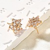 Brass Micro Pave Cubic Zirconia Stud Earrings EJEW-R018-10G-01-2