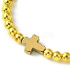 4mm Round Synthetic Non-magnetic Hematite Beaded Stretch Bracelets BJEW-JB10562-4
