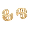 Brass Micro Pave Clear Cubic Zirconia Cuff Earring for Women LS-EJEW-S225-19G-01-2