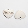 Non-Tarnish 201 Stainless Steel Heart Pendants STAS-L165-C12-2