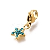 Star 304 Stainless Steel Rhinestone Pendants Decoration STAS-R159-57G-02-2