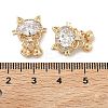 Brass Pave Cubic Zirconia Cat with Bowknot Multi-Strand Links KK-A286-17G-01-3