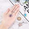 3Pcs 3 Style Natural & Synthetic Stone Keychain KEYC-OC0001-22-3