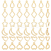 120Pcs 6 Styles 304 Stainless Steel Open Pendants STAS-AR0002-58G-1