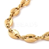 Vacuum Plating 304 Stainless Steel Coffee Bean Chain Necklace for Men Women NJEW-E063-01G-3
