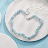 Natural White Jade Dyed Chips Beaded Necklaces NJEW-JN04275-07-3
