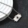 201 Stainless Steel Camera with Heart Link Bracelets BJEW-B128-04P-2