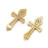 Brass Micro Pave Grade AAA Cubic Zirconia Links ZIRC-G100-21G-NR-1