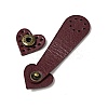 Heart Cowhide Leather Sew on Purse Clasps FIND-D027-01A-3