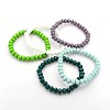 Faceted Opaque Solid Color Crystal Glass Rondelle Beads Stretch Bracelets BJEW-F072-M-7