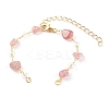 Nuggets Natural Strawberry Quartz Beaded Bracelet Makings AJEW-JB00953-03-1