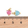 Brass Pave Cubic Zirconia Charms KK-Q085-08G-3