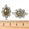 Natural Labradorite Faceted Oval Connector Charms G-G181-06P-07-3
