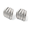 Non-Tarnish 304 Stainless Steel Embossing Stud Earrings EJEW-U001-06P-04-2