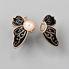 Butterfly Shape Alloy Enamel Adjustable Jean Button Pins FIND-WH0609-77KCG-08-1