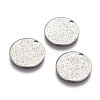 Tarnish Resistant 304 Stainless Steel Textured Pendants LS-STAS-I098-01-15mm-P-3