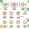 40Pcs 10 Style 1-Hole Alloy Enamel & Rhinestone Shank Buttons BUTT-PH0001-25-2
