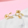 Brass & Crystal Rhinestone Stud Earrings for Women EJEW-G464-04G-05-3