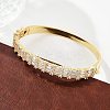 Brass Micro Pave Clear Cubic Zirconia Hinged Bangles for Women BJEW-K274-09G-3