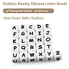 20Pcs White Cube Letter Silicone Beads 12x12x12mm Square Dice Alphabet Beads with 2mm Hole Spacer Loose Letter Beads for Bracelet Necklace Jewelry Making JX432O-4