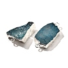 Raw Rough Natural Dyed Quartz Crystal Links Connector Charms G-K189-04S-05-2
