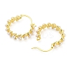 Rack Plating Brass Leaf Wreath Hoop Earrings with Plastic Pearl Beaded EJEW-Q779-05G-2