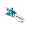 7Pcs 7 Styles Dyed Synthetic Turquoise Starfish & Alloy Sea Animals Pendants PALLOY-JF03754-04-4