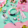 80Pcs Round & Cow Stripe Food Grade Eco-Friendly Silicone Focal Beads SIL-TA0002-68-8