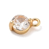 Flat Round Brass Micro Pave Cubic Zirconia Charms KK-Z072-02KCG-01-2