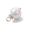 Imitation Pearl Acrylic Pendants PALLOY-JF04349-02-5
