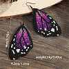 Bohemian Style Green Butterfly Wing Glass Bead Handmade Dangle Earrings GG1438-5
