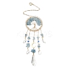 Wire Wrapped Natural Aquamarine Chip Tree of Life Window Hanging Prism Ornaments HJEW-TA00283-01-1