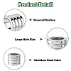 24Pcs Grooved Stainless Steel European Beads STAS-HS0001-81B-4