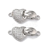 Brass Micro Pave Cubic Zirconia Fold Over Clasps KK-E107-02P-1