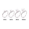 Flower Brass Micro Pave Cubic Zirconia Cup Peg Ring Settings KK-N274-30P-4