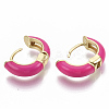 Brass Huggie Hoop Earrings EJEW-S209-01D-4