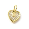 Brass Micro Pave Clear Cubic Zirconia Pendants KK-M297-17G-1