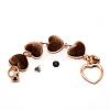 Alloy Plush Cloth Fabric Heart Link Chain for DIY Keychains AJEW-WH0188-88E-1