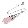 Natural Rose Quartz Pointed Dowsing Pendulum Big Pendants G-H285-06P-A22-1