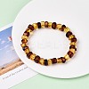 Natural Amber Beaded Stretch Bracelets for Men Women BJEW-T018-22-1