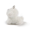 Flocking Resin Cute Puppy Pendants MACR-P043-L02-2